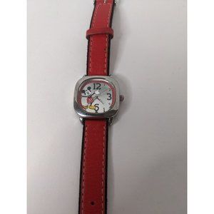 Disney Mickey Mouse Watch with Square Watch Face and Red Band